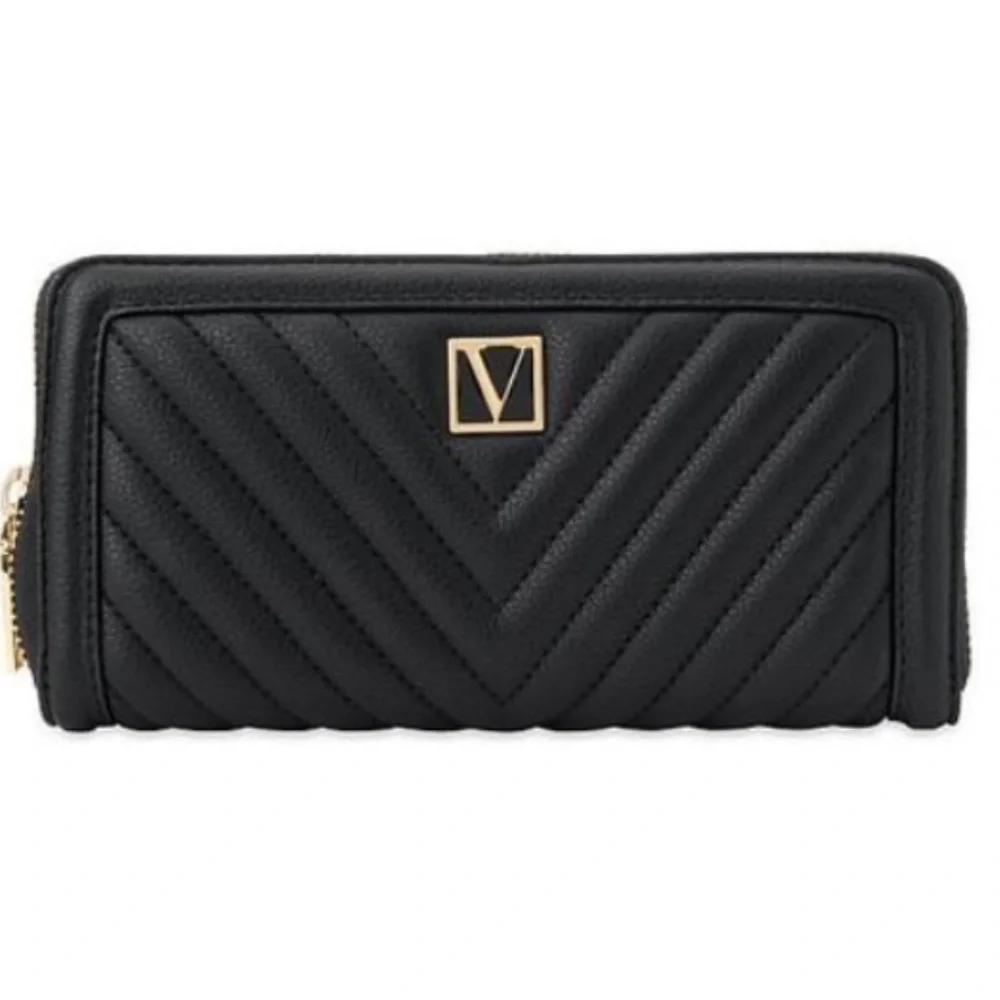 The Victoria Large Zipped Wallet Black - Picture 1 of 7